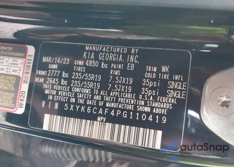 2023 Kia Sportage X-Line из США, поврежденный, VIN 5XYK6CAF4PG110419